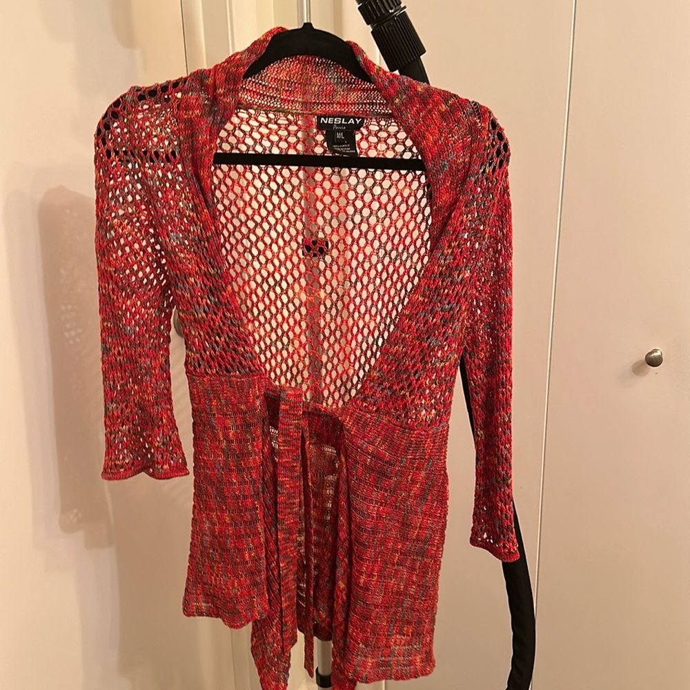 Mesh red cardigan, perfect for summer!